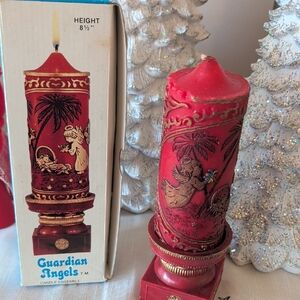 Vintage Angels Red Decorative Candle